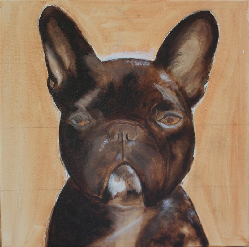 Onwijs Franse bulldog - Schilderijen van Agnes Kranenburg AB-18